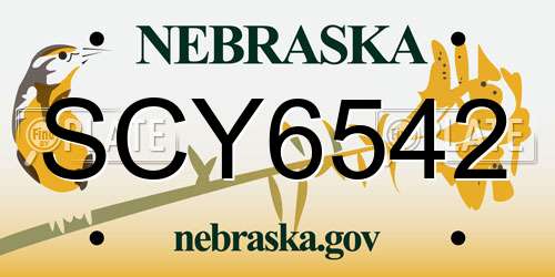 SCY6542 Nebraska License Plate