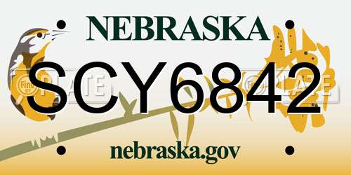SCY6842 Nebraska License Plate