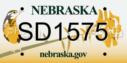 SD1575 Nebraska License Plate