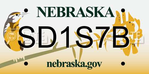 SD1S7B Nebraska License Plate
