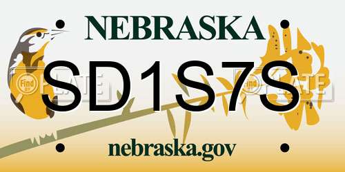 SD1S7S Nebraska License Plate
