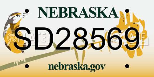 SD28569 Nebraska License Plate