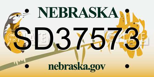 SD37573 Nebraska License Plate