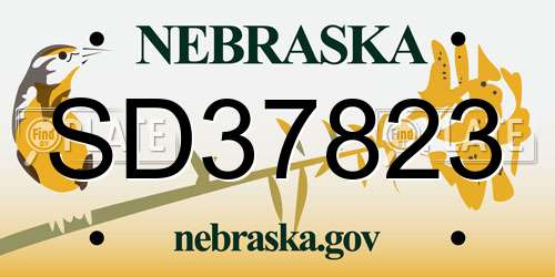 SD37823 Nebraska License Plate