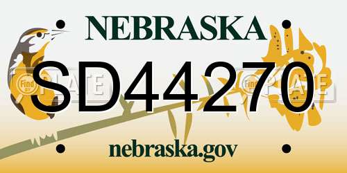 SD44270 Nebraska License Plate