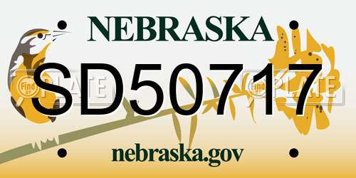 SD50717 Nebraska License Plate