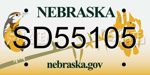 SD55105 Nebraska License Plate