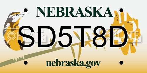 SD5T8D Nebraska License Plate