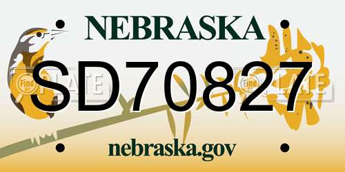SD70827 Nebraska License Plate
