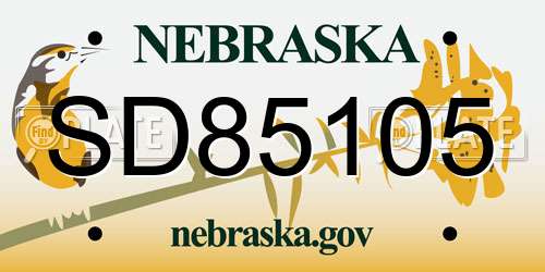 SD85105 Nebraska License Plate