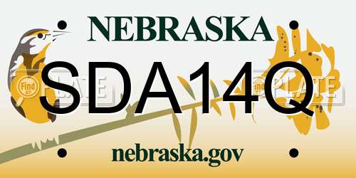 SDA14Q Nebraska License Plate