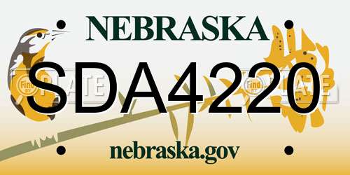 SDA4220 Nebraska License Plate