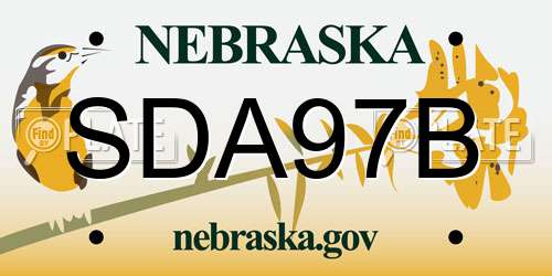 SDA97B Nebraska License Plate