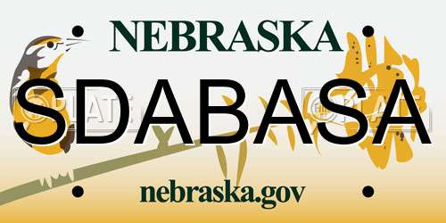 SDABASA Nebraska License Plate
