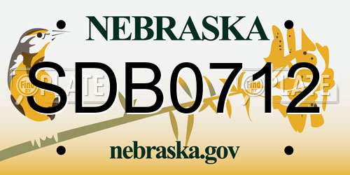 SDB0712 Nebraska License Plate