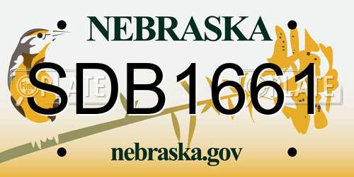 SDB1661 Nebraska License Plate