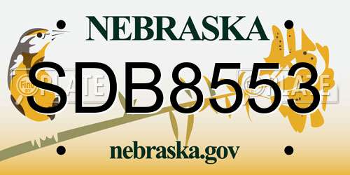 SDB8553 Nebraska License Plate
