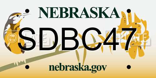 SDBC47 Nebraska License Plate