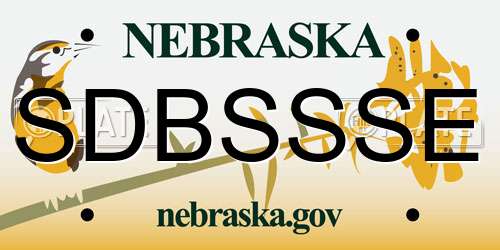 SDBSSSE Nebraska License Plate