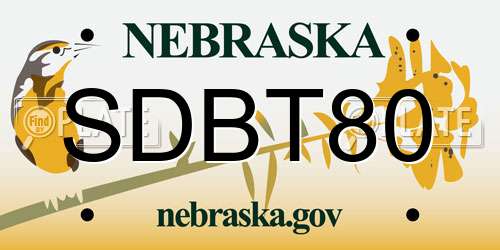 SDBT80 Nebraska License Plate