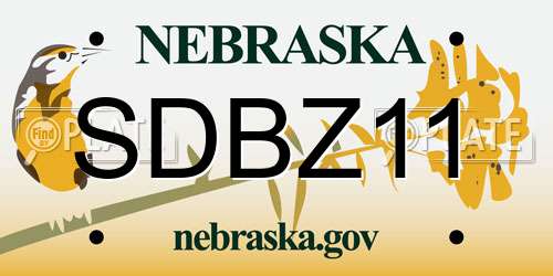 SDBZ11 Nebraska License Plate