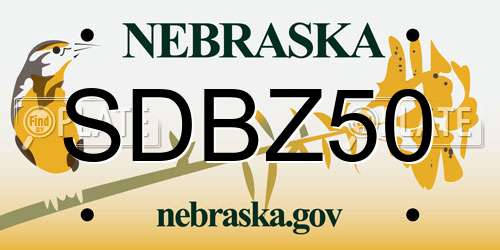 SDBZ50 Nebraska License Plate