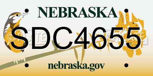 SDC4655 Nebraska License Plate