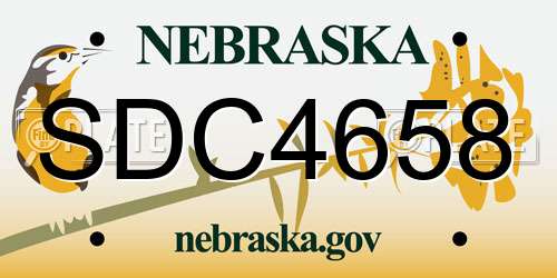 SDC4658 Nebraska License Plate