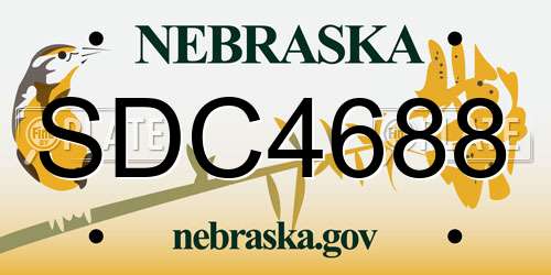 SDC4688 Nebraska License Plate