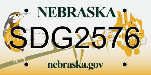 SDG2576 Nebraska License Plate