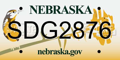 SDG2876 Nebraska License Plate