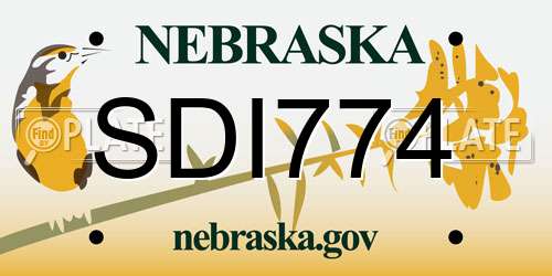 SDI774 Nebraska License Plate