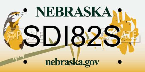 SDI82S Nebraska License Plate