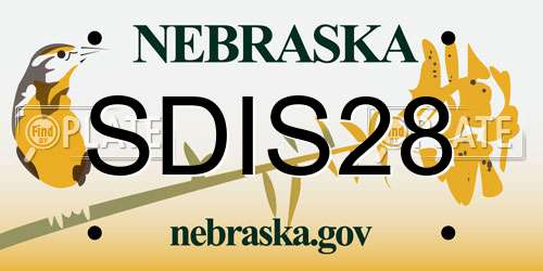 SDIS28 Nebraska License Plate
