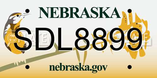 SDL8899 Nebraska License Plate