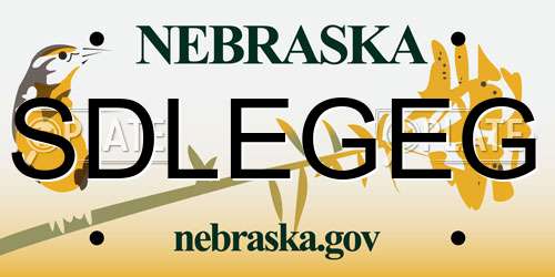 SDLEGEG Nebraska License Plate