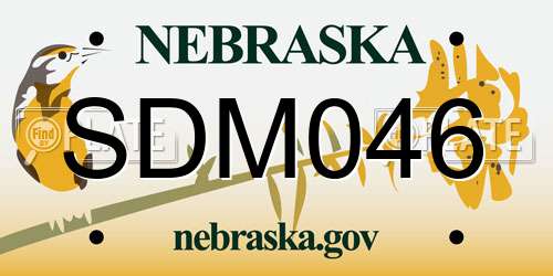SDM046 Nebraska License Plate