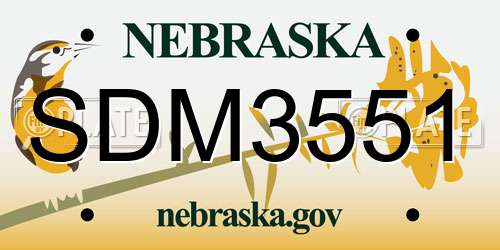 SDM3551 Nebraska License Plate