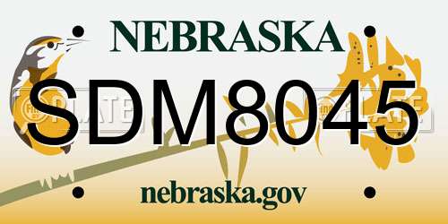 SDM8045 Nebraska License Plate