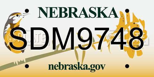 SDM9748 Nebraska License Plate