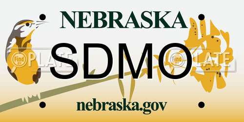 SDMO Nebraska License Plate