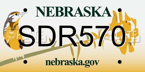 SDR570 Nebraska License Plate