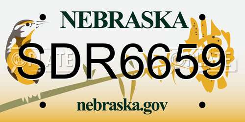 SDR6659 Nebraska License Plate