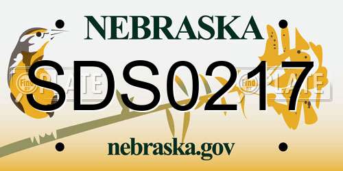SDS0217 Nebraska License Plate