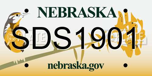 SDS1901 Nebraska License Plate