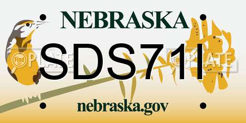 SDS71I Nebraska License Plate