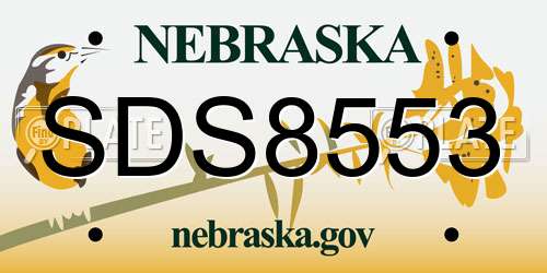 SDS8553 Nebraska License Plate
