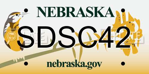 SDSC42 Nebraska License Plate