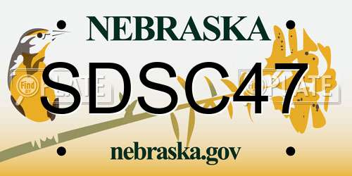 SDSC47 Nebraska License Plate