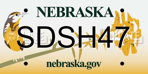 SDSH47 Nebraska License Plate